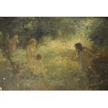 THOMAS MAYBANK (1969 - 1929) "Fairies in a Woodland Setting" oil on board unsigned