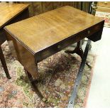 A Regency mahogany sofa table of small proportions,