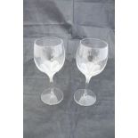 A set of twenty-three Sèvres wine glasses in the "Primavera" pattern