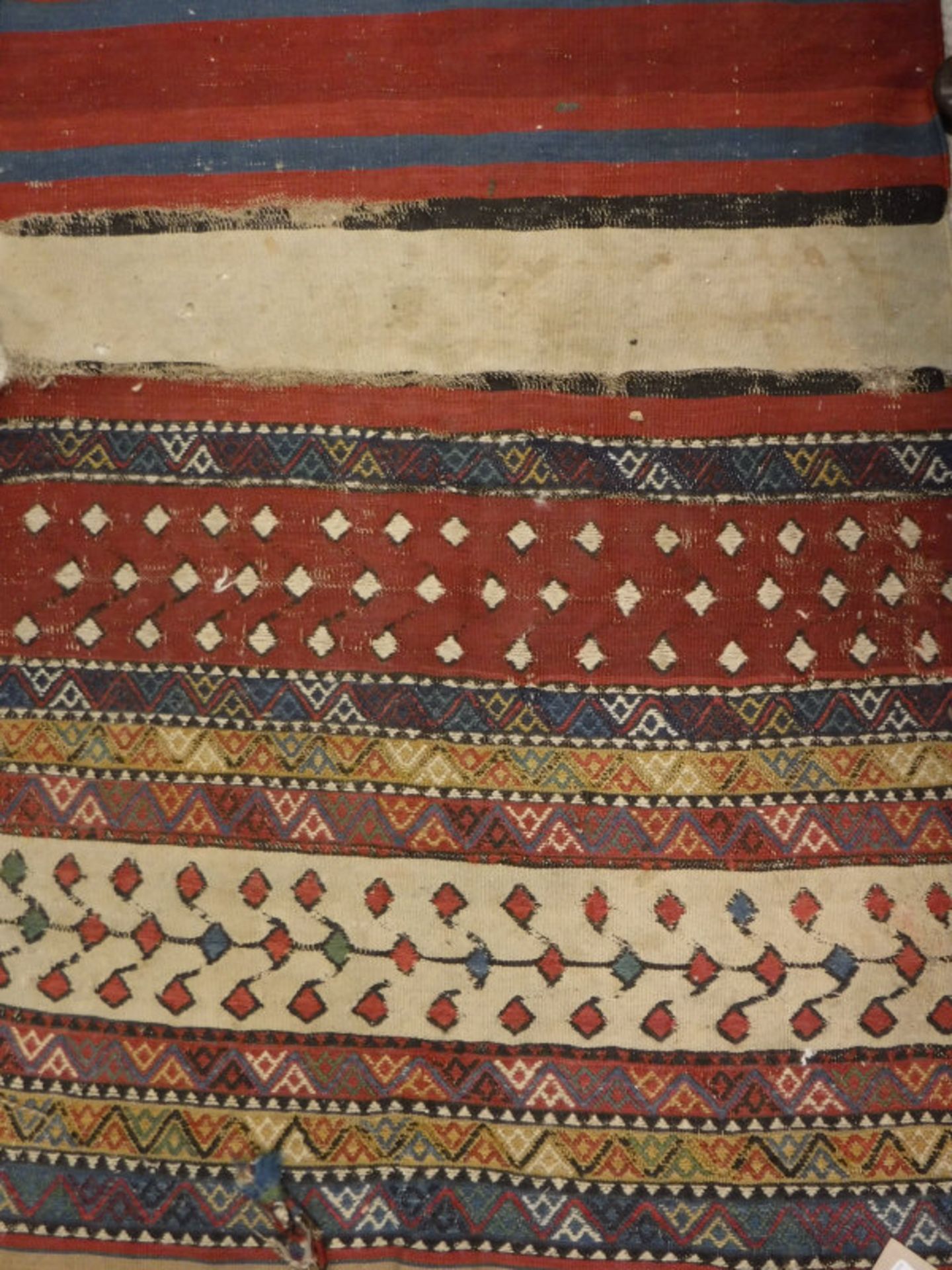 A Belouch tribal rug, approx 93 cm x 44 cm, together with a Kelim,