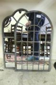 Two small lattice glazed wall mirrors