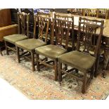 A set of three late 18th / early 19th Century provincial Chippendale style dining chairs and a