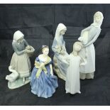 Four various Lladro figures,