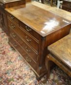 A 19th Century mahogany chest, the plain figured top with applied moulded edge,