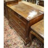 A 19th Century mahogany chest, the plain figured top with applied moulded edge,