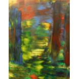 FRANCES BILDNER "The Clearing", an abstract study, oil on canvas, unsigned,
