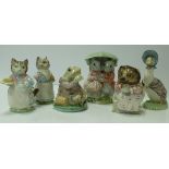 A collection of Beswick Beatrix Potter figures including Tabitha Twitchit 1961,