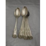 A set of four Victorian King's pattern with harebell decoration tablespoons (by William Theobolds