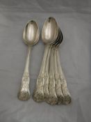 A set of four Victorian King's pattern with harebell decoration tablespoons (by William Theobolds