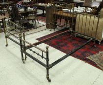 A Victorian brass single bedstead, 200cm x 107cm,