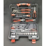 A Waltmann und Sohn 16 piece knife set and an Amtech 65 piece home tool kit