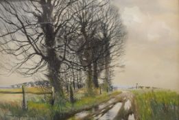 GORDON HALES "Country Lane", pastel,