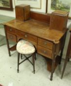 WITHDRAWN A 19th Century mahogany dressing table with two cupboard superstructure over five drawers