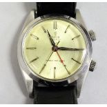 A Rolex "Tudor" advisor alarm wristwatch the silvered dial with plain batons inscribed "Tudor