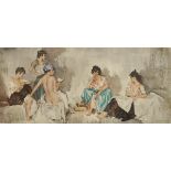 AFTER SIR WILLIAM RUSSELL FLINT "Bathers", colour print,limited edition no'd 376/850,