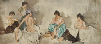 AFTER SIR WILLIAM RUSSELL FLINT "Bathers", colour print,limited edition no'd 376/850,