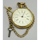 An 18 carat gold cased full face decimal chronograph pocket watch by John Lecomber of London and