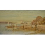 JOHN MILLER MARSHALL "Fishermen with Nets" watercolour,