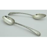 Two George III silver dessert spoons (by Thomas Northcote of London date mark rubbed), 2.