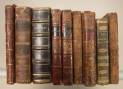 A collection of antiquarian leatherbound books,