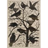 NATALIE MORLEY "Roosting Crows", monochrome print, limited edition 20/100,