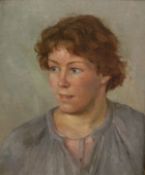 J HADDON "Portrait of a Lady", oil on board, signed lower right,