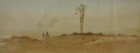 ENGLISH SCHOOL "Pyramids", watercolour, indistinctly signed lower right,