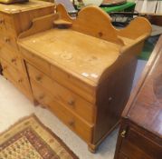 A North Country pine dressing chest of two short above two long drawers, 92.