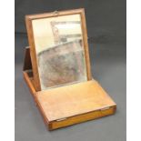 A Victorian mahogany campaign or travelling mirror