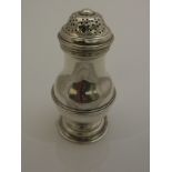 A George V Britannia standard silver pounce pot of typical form (by Charles Stuart Harris & Sons