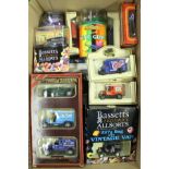 A boxed collection of various model vehicles included Matchbox models of Yester Year, Days Gone,