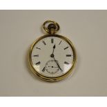 An 18 carat gold open-faced pocket watch,