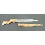A 1960s Southern Rhodisian "Bulawao" dagger in wooden sheath as a bolt action rifle(provenence