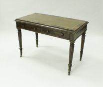 A 19th Century rosewood two drawer writing table,