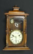 A 19th Century Continental walnut cased drop dial wall clock,