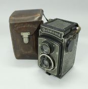 A Rolleicord compur camera by Franke & JHeidecke of Braunschweig in leather case