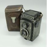 A Rolleicord compur camera by Franke & JHeidecke of Braunschweig in leather case