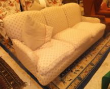 A modern Howard style three seat sofa (re-upholstered in Kate Foreman material of floral spray