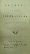 "Letters from Yorrick to Eliza", printed for G Kersley and T Evans,