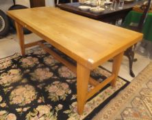 WITHDRAWN A modern beech farmhouse style kitchen table,