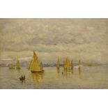 WITHDRAWN ARTHUR GEORGE BELL (1849-1916) "The fishing fleet off Concarneau", watercolour,