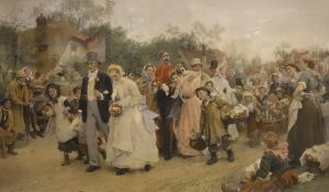 AFTER LUKE FIELDES "A village wedding", coupilgraveure,