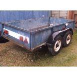 A circa 1984 twin axle car trailer with lights