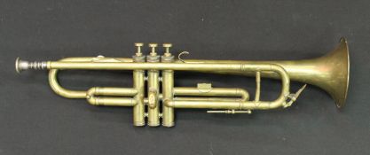 A vintage brass trumpet,