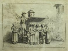 EARLY 19TH CENTURY ITALIAN SCHOOL "La Lanterna Magica" study of figures with a magic lantern and