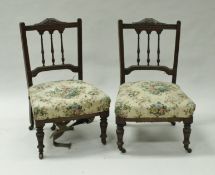 A caned teak framed plantation chair and two Victorian walnut salon chairs