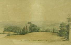 19th CENTURY ENGLISH SCHOOL "Fairlawn, August 1835" a landscape study, watercolour, unsigned,