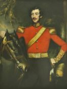 19TH CENTURY ENGLISH SCHOOL IN THE STYLE OF JAMES NORTHCOTE (1746-1831) "Victorian officer in gilt