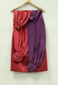 A collection of Anouska Hempel clothing, comprising two silk dress tops,