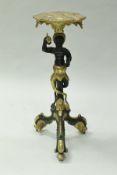 A painted and gilded figural torchere in the 18th Century Venetian taste,